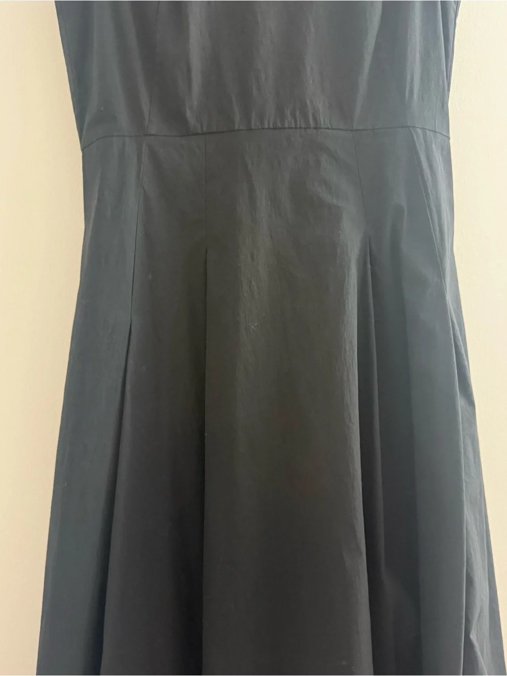 COS Waisted Pleated Sleeveless Midi Dress Black High Low Hem Small Minimalist - Picture 4 of 11